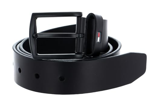 Tommy Hilfiger Herren Gürtel Denton Matte 3,5 cm Ledergürtel, Schwarz (Black), 105 cm