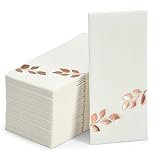 By Madee Fancy Disposable Napkins - 50 Pack - Rose Gold & Copper | Perfect Paper Guest Bathroom Hand