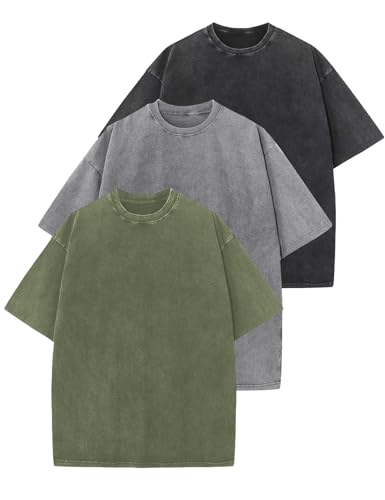 Image of Arssm Men Oversized T Shirts Vintage Tee Loose Fit Short Sleeve Casual Streetwear Baggy Washed Unisex Tops