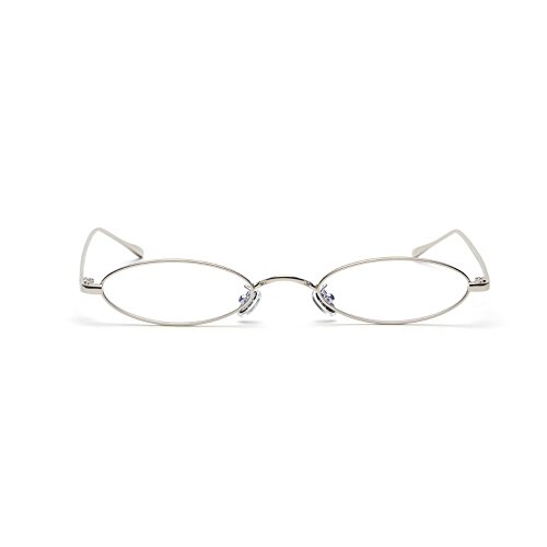 mincl/punk Small Oval Metal Frame Chic Clear Candy Color Lens Sunglasses