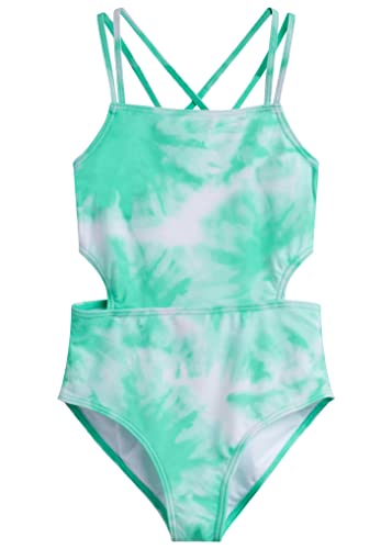 Image of Kanu Surf Girls' Beach Girl Sport Cut-Out One Piece Swimsuit