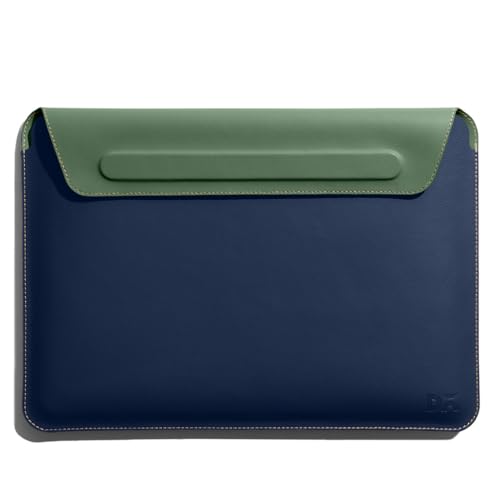 DailyObjects Snap On Envelope Sleeve for MacBook Pro 14 Inch | Solid Space Blue Lightweight Faux Leather for Laptops & iPads | Flip Top Magnetic Closure | Sleek Design Durable & Water Resistant
