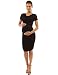 PattyBoutik Mama Cowl Neck Short Sleeve Maternity Dress (Black M)