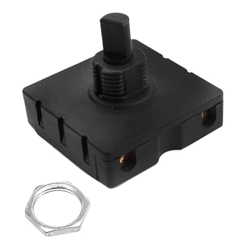 Sarini Interruptor Giratorio de Servicio Pesado - 4 Posiciones 3 velocidades 13A - 125V/10A - 250V Selector de Velocidad con botón pulsador