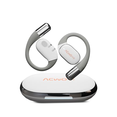 Image of ACwO Dwots Sense OWS Wireless Over Ear Earphones|Situational Awareness|15Mm Titanium Drivers|65 Hours Playback|BT V5.4|Secure Fit|4 Mics with ENC|40Ms Low Latency|Equaliser Modes (Silver White)