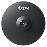 Donner Mute Cymbal for Electronic Drum Set, 13-inch Dual Zone Crash for Electric Drum Kit, 2 Zone E Cymbal for Digital Drum (CYB-13D)