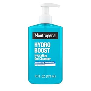 Neutrogena Hydro Boost Face Wash, Fragrance Free, Hydrating Facial Cleanser with Hyaluronic Acid, Daily Foaming Face Wash & Makeup Remover, Hypoallergenic Gel Cleanser, 16 fl. oz