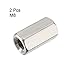 uxcell M8 X 1.25-Pitch 24mm Length 304 Stainless Steel Metric Hex Coupling Nut, 2-Pack