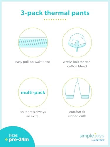 Simple Joys by Carter's Unisex-Baby 3-Pack Thermal Pants