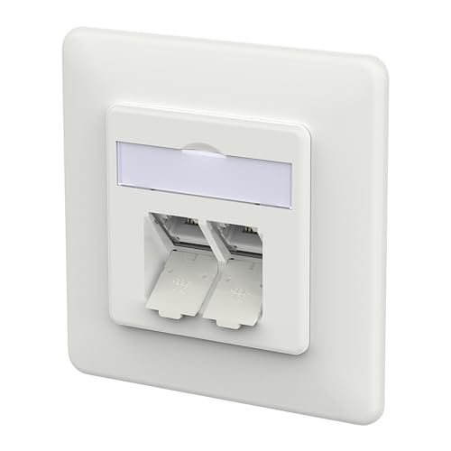 METZ CONNECT Prise E-DAT C6A IDC, 2 ports, UP, blanc signalisation