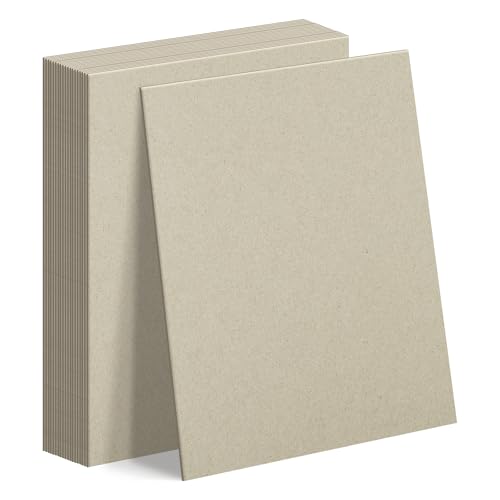 AUEAR 20 Pack 8.5x11 Inch Chipboard Sheets 50pt, Grey