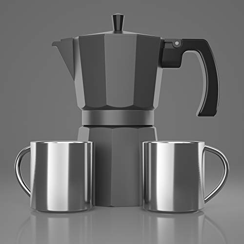 Coffee Gator Moka Pot 6 Cup, Stovetop Espresso Maker Classic Italian and Cuban Coffee