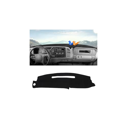 Image of Autorder Dashboard Cover Mat for 1997-2000 Chevy Chevrolet Silverado /GMC Sierra C1500 C2500 C3500 K1500 K2500 K3500, 1997-1999 GMC Yukon /Chevy Tahoe Accessories Dash Cover Flannel Dash Mat Protector
