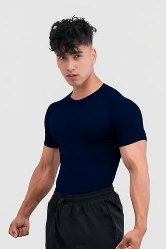 Image of Men's Gym T-Shirt, Dra-fit, Regular Fit, Round Neck, Short Sleeve, Black