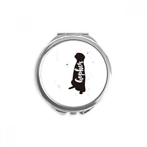 Miroir de poche girafe noir et blanc, mini format rond et compact pour retouches maquillage