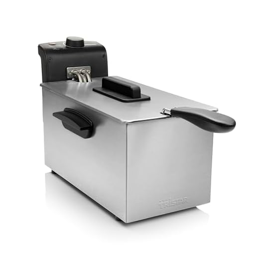 Tristar Friggitrice, Capacità di 3L, 2000W, Termostato Regolabile (130-190°C), Protezione dal Surriscaldamento, Parti Lavabili in Lavastoviglie, Facile da Pulire, FR-6946