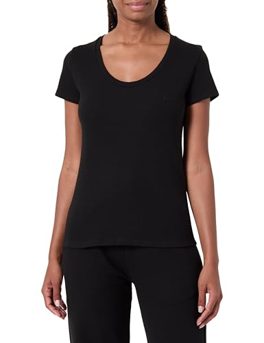¡Descubre la camiseta waffle negra 60% algodón, 40% poliéster! Oferta para Mujeres talla M