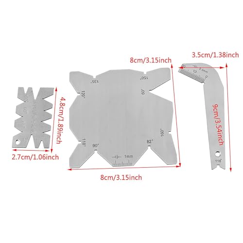 Winkellehre-Set, 3-teilig, Spitzer, Bohrer, Winkelschablone Zum Schärfen von Bohrwerkzeugen, Bohrdurchmesser, Winkellehre, Bohrer, Winkellehre