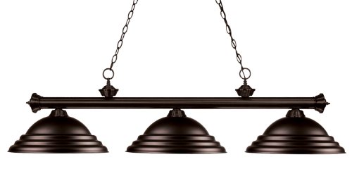 Z-Lite 200-3Brz-Sbrz Riviera Three Light Billiard, Steel Frame, Bronze Finish And Bronze Shade Of Metal Material #TOP18