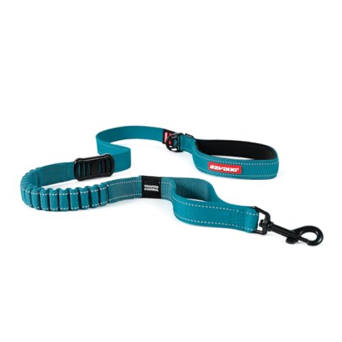EzyDog Zero Shock - Bungee Dog Leash, Shock Absorbing - 48-Inch, Teal