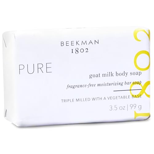 Image of Beekman 1802 Goat Milk Soap - Moisturizing Hand & Body Soap Bar with Shea Butter & Botanical Oils, Triple-Milled, Non-Drying, Made for Sensitive Skin, Fragrance Free 3.5 oz