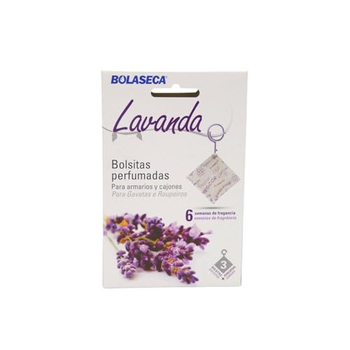 BricoLoco.com Ambientador Bolsas Perfumadas Lavanda 30 g. Pack 3 Saquitos + 3 Ganchos. Aroma Floral Intenso y Duradero Armarios, Cajones, Taquillas, Coche. Fragancia Natural hasta 6 Semanas (3)