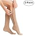 Zipper Compression Socks (2 Pairs), Open Toe Leg Support Medical Edema Varicose Veins Swollen Sore Knee Stockings