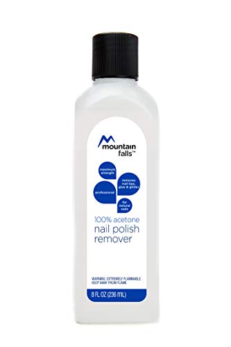 Mountain Falls 100% Acetone Nail Polish Remover for Natural Nails, Maximum Strength, 8 Fluid Ounce