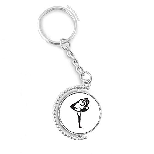 Porte-clé rotatif yoga stretching fille multicolore 3 x 9 cm accessoire quotidien