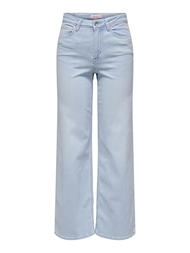 Only Onlmadison Blush HW Wide DNM Cro495 Noos Onlmadison Blush HW Wide DNM Cro495 Noos da Donna, Denim Sbiancato Azzurro, (L) W / 30L