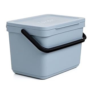TATAY Kitchen Food Waste Caddy 6L | Organic Bin Smart Without Bracket | Compact and Functional Design | Made from 100% Recycled Materials | 26.5x20.5x18.5 cm, Colour Blue