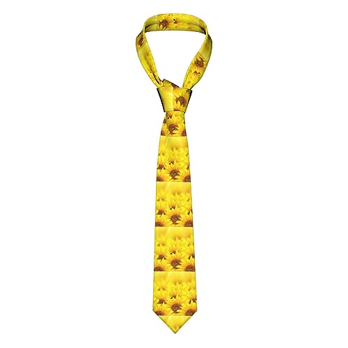 LimPac - LimPac Weißer Marmor Roségold Premium Herren Seidenscheibe, Mode Krawatte – weich und komfortabel mit elegantem Druckdesign, Gelbe Sonnenblume, Einheitsgröße
