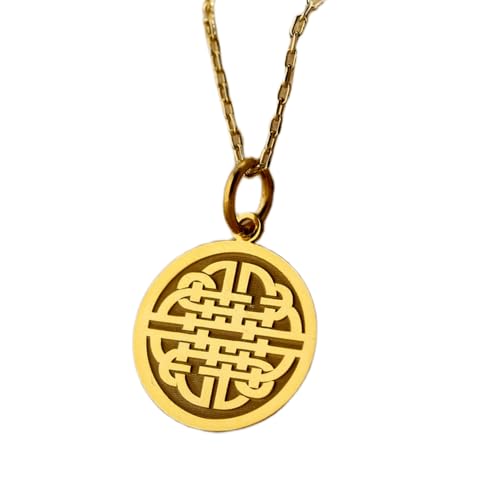 Pendentif celtique haut de gamme en argent 925 plaqué or et son nœud Dara