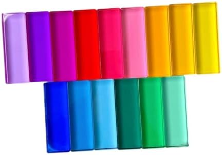 PETSOLA Rainbow Blocks 15x Learn Color Translucent Rectangle Birthday Gifts Acrylic Strip Blocks Educational Toys Children - 5