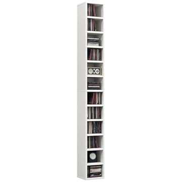 HOMCOM 204 CD Storage Unit, Storage Tower with 12 Cubes, 175cm Tall Bookcase for Living Room, Home Office, Study Room, White