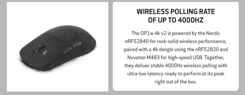 End Game Gear OP1w 4K v2 Wireless Gaming Mouse - Lightweight 58.5g, Right-Handed, 2.4 GHz/USB-C, PixArt PAW3950 U Optical Sensor 30K DPI, 4K Dongle Included, Dark Frost by End Game Gear - Image 4