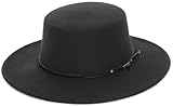 EOZY Women Men Classic Felt Fedora Hat Wide Brim Flat Top Jazz Panama Hat Casual Party Church Hat