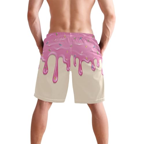 Dripping Delicious Doughnut Men's Boy's Novelty Beach Shorts Swim Trunks Summer Quick Dry Bathing Suits S3
