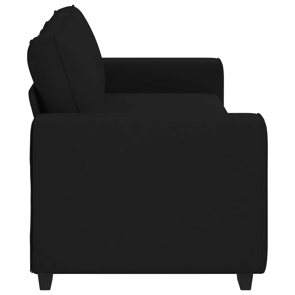 Sofa 3-osobowa, czarna, szerokość siedziska 180 cm, obicie materiałowe, wytrzymała kanapa do salonu do relaksu