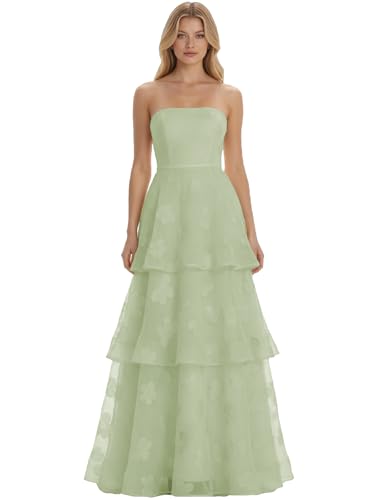 SYTSL Tiered Prom Dress 2026 Sage A Line Spring Garden