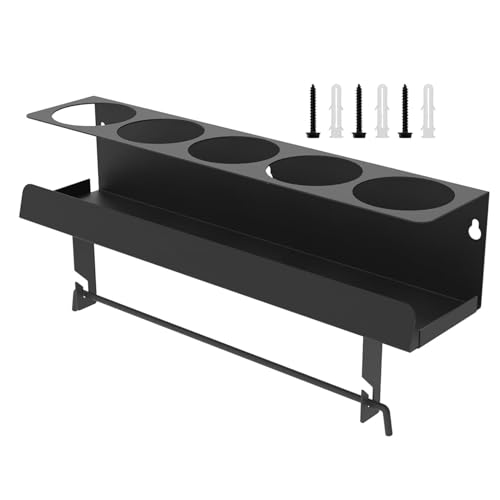 Walopola Soporte para latas de aerosol, soporte de pared para 5 latas, estante de almacenamiento de botellas de aerosol, organizador de botellas de pintura resistente, montado en la pared para