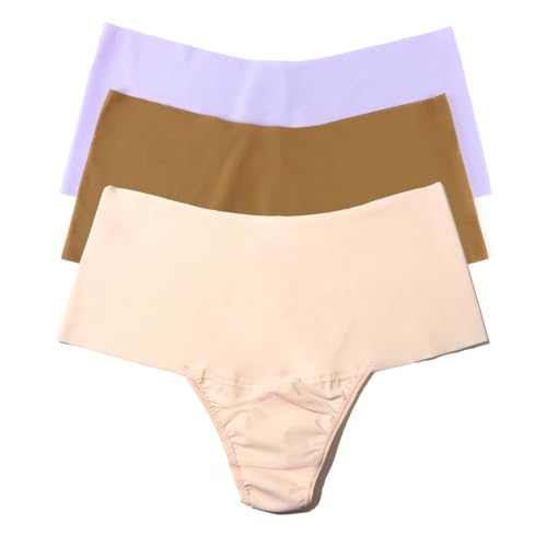 Image of hanky panky - BreatheSoft High Rise Thongs for Women | Microfibre Knit Underwear Panties, Lingerie | Sizes (XS-XL), 3 pack