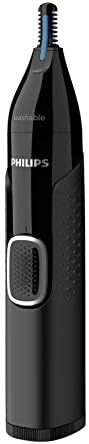 Philips Series 5000 NT5650/16 Trymer do brwi, nosa i uszu, pełny komfort bez wyrywania, system Protective Guard, możliwość mycia w wodzie, bateria AA, 2 nasadki do brwi, etui, czarny