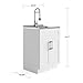 SIMPLIHOME Hennessy All-in-One Utility Sink & Cabinet in Pure White, 24-inch, Laundry Cabinet with Stainless Steel Sink, Chrome Faucet, Shaker-Style Doors for Laundry Room, Garage, Mudroom