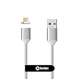 NetDot Cable magnético actualizado el mejor cargador magnético del mercado, súper fuerte magnético, carga rápida y sincronización usb2.0 para teléfonos Android. Ambos lados admiten la carga, solo un lado para la sincronización, la luz del LED se encenderá cuando se encienda.