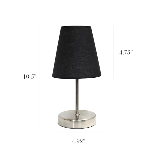 Set 2 lámparas de mesa mini 10.5 pulg negro y níquel miniatura 3