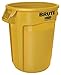Rubbermaid Commercial Products BRUTE 32G Yellow Vented Trash Container, for Landscapers/Construction Sites/Restaurants/Back of House/Offices/Warehouses/Commercial Environments, Pack of 6