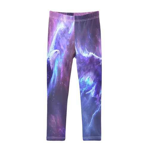 Toddler Girls Leggings Printed Yoga Pants Leggings Eagle Surrounded by Blue Lightning for Kids