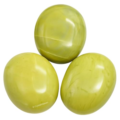 Image of Crystal Heaven Certified Serpentine Crystal Palm Pebbles Stones for Anxiety Stress Relief Massage - AAA Grade Original Healing Gemstone Agate Palm Stone for Yoga Meditation Spiritual Reiki Feng Shui