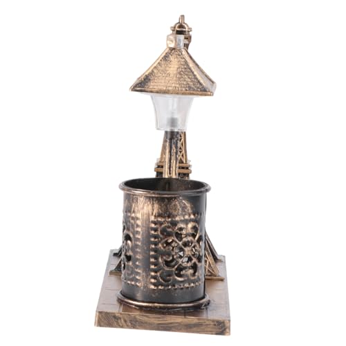 Garneck 1pc Retro Eiffel Tower Night Lamp Pen Holder Unique Decorative Light for Home Office Present for Birthdays Valentine Day Weddings Antique Style Road Lamp Design